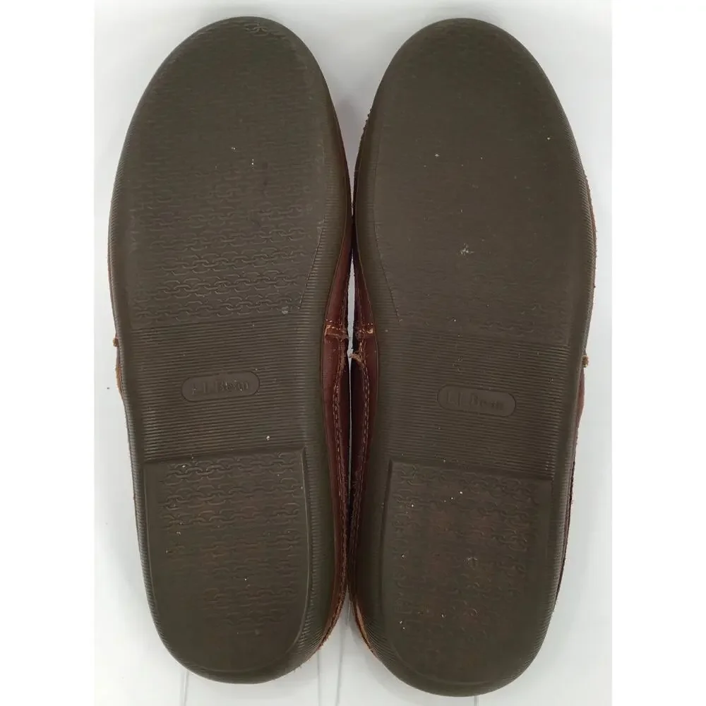 L.L.Bean Brown Leather Mule Clogs Slip On Comfort Shoes Men's 12M